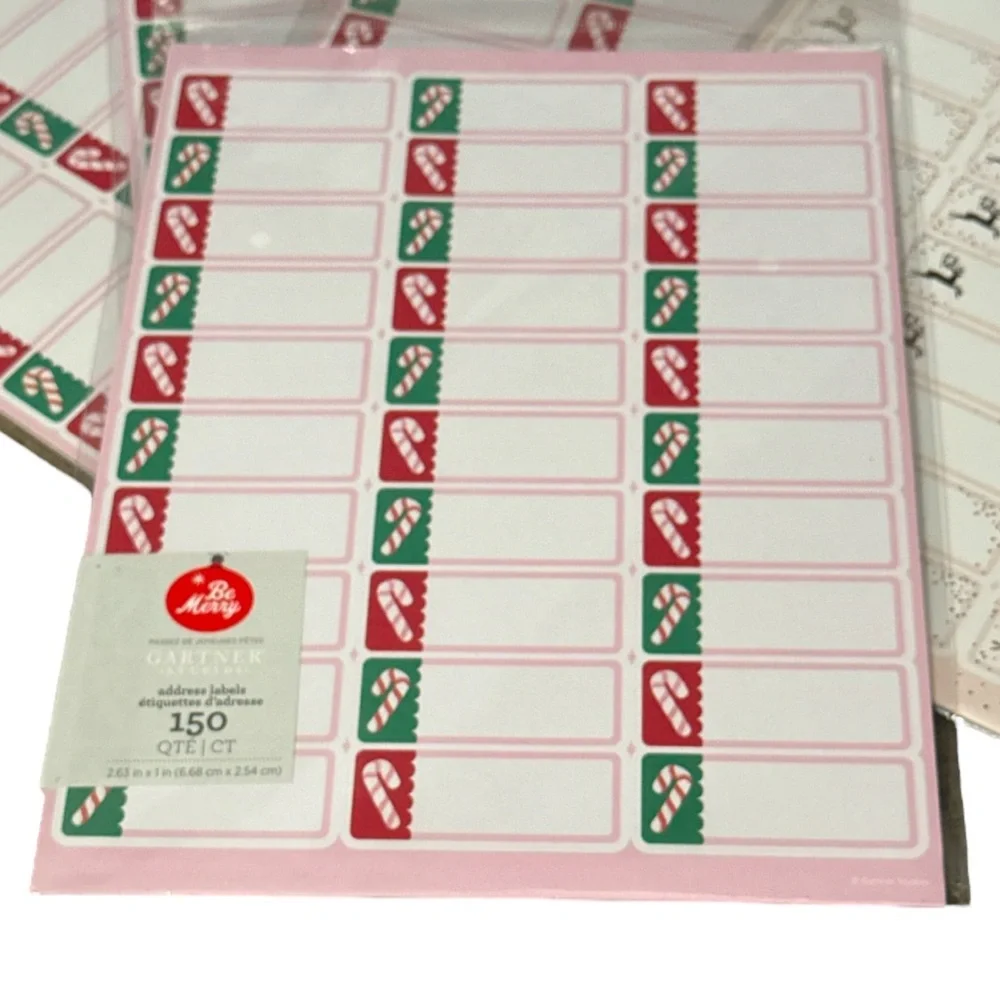 9 packs Gartner Studios Be Merry Christmas Holiday address labels 1,350 total